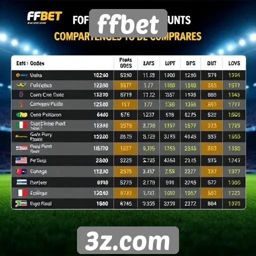 Comparação de odds entre ffbet e concorrentes